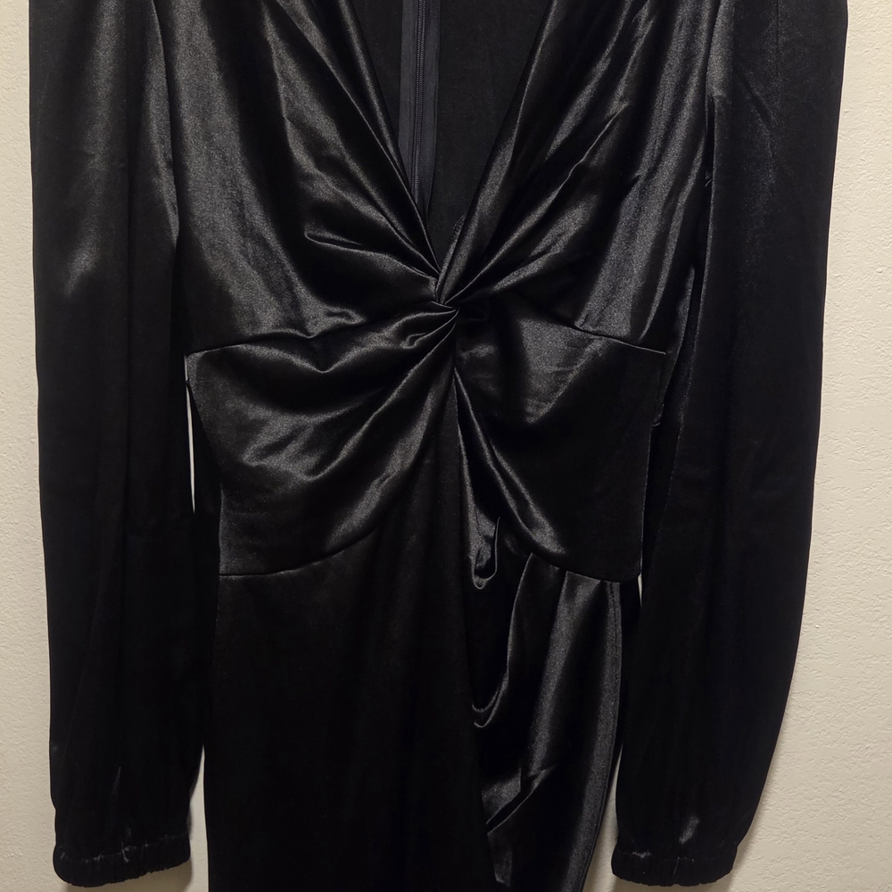 Sophisticated Black Satin Women's Blazer